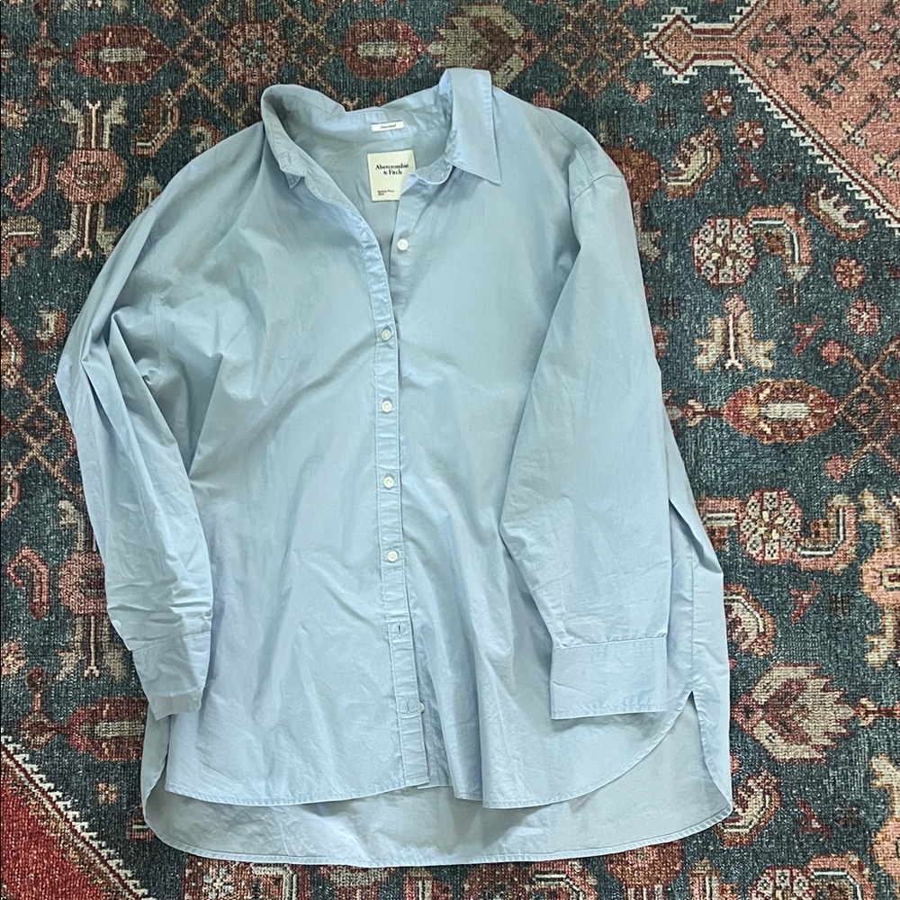 Abercrombie & Fitch Oversized Sky Blue Shirt